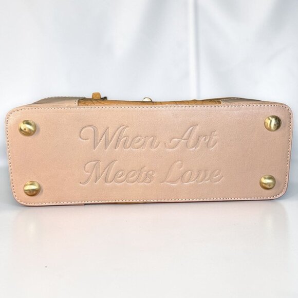 Sharif Legacy Hieroglyphic Egyptian Leather Satchel with Bamboo Handles - New - Picture 13 of 16